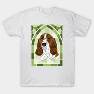 Stained Glass Basset Hound T-Shirt